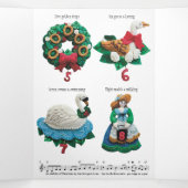 Uw bericht 12 dagen kerstfeestdag drieluik wenskaart (Binnenkant midden)