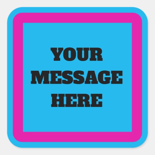 UW BERICHT, bewerk tekst, Teken Vierkante Sticker (Voorkant)