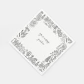 Uw bericht Bomen Zwart-wit illustraties Servet (Hoek)