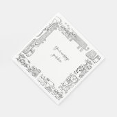 Uw bericht Cats zwart-wit illustraties Servet (Hoek)