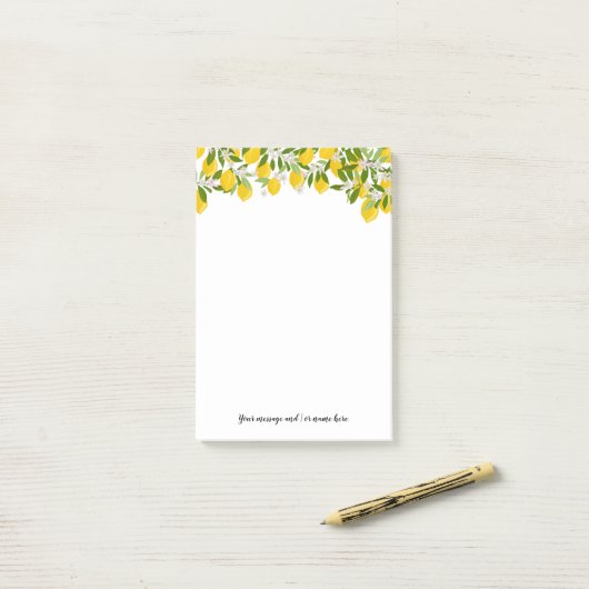 Uw bericht Citroen groen Post-it® Notes (Op bureau)