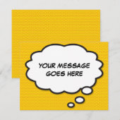 Uw bericht Dacht Bubble Leuk Stripboek Notitiekaartje (Voorkant / Achterkant)