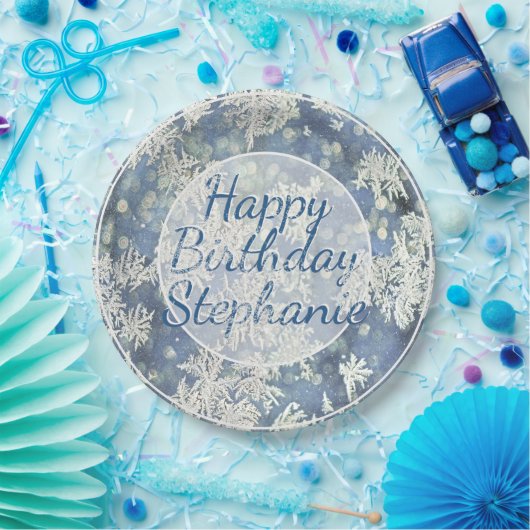 Uw bericht Frozen Frost Abstracte foto - Bokeh Papieren Bordje (Feest)