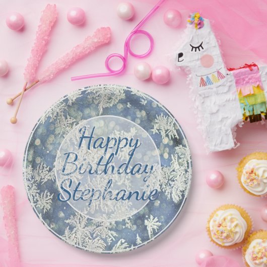 Uw bericht Frozen Frost Abstracte foto - Bokeh Papieren Bordje (Feest)