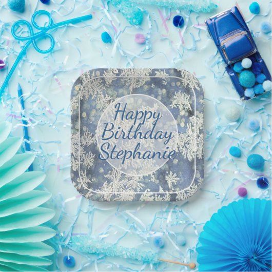 Uw bericht Frozen Frost Abstracte foto - Bokeh Papieren Bordje (Feest)