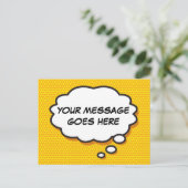 Uw Bericht Gedachtestreepje Fun Retro Stripboek Briefkaart (Staand voorkant)