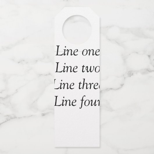 Uw bericht hier voegt de naam monogram afbeelding  flessenhanger (Voorkant)