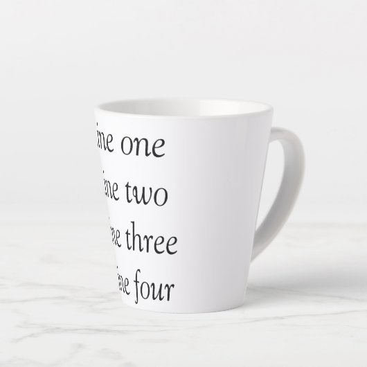 Uw bericht hier voegt de naam monogram afbeelding  latte mok (Rechterhoek)