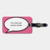 Uw Bericht Spraakballon Fun Retro Stripboek Bagagelabel (Achterkant horizontaal)