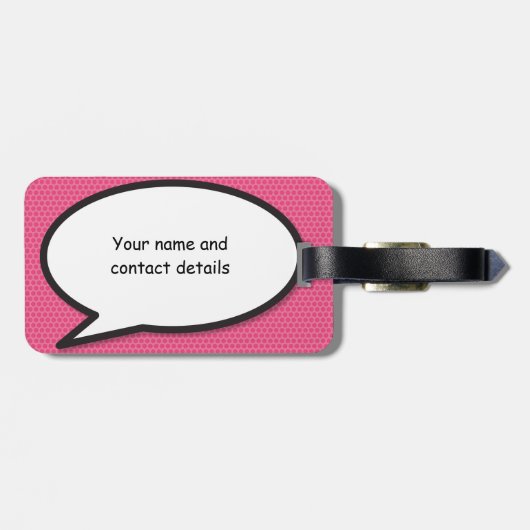 Uw Bericht Spraakballon Fun Retro Stripboek Bagagelabel (Achterkant horizontaal)