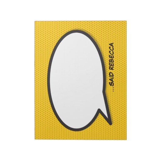 Uw Bericht Spraakballon Fun Retro Stripboek Notitieblok (Linkerzijde)