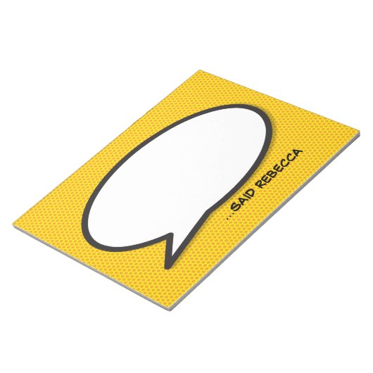 Uw Bericht Spraakballon Fun Retro Stripboek Notitieblok (Schuin)