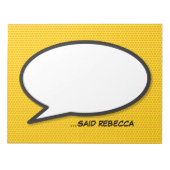 Uw Bericht Spraakballon Fun Retro Stripboek Notitieblok (Voorkant)