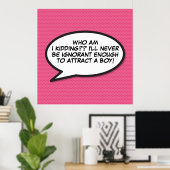 Uw Bericht Spraakballon Leuk Retro Stripboek Poster (Thuiskantoor)