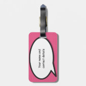 Uw Bericht Spraakballon Pret Retro Stripboek Bagagelabel (Achterkant verticaal)