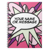 Uw bericht spraakballon roze stripboek notitieboek (Voorkant)