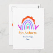 Uw bericht We voegen tekstnaam toe Rainbow Teacher Briefkaart (Voorkant / Achterkant)