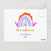 Uw bericht We voegen tekstnaam toe Rainbow Teacher Briefkaart (Achterkant)