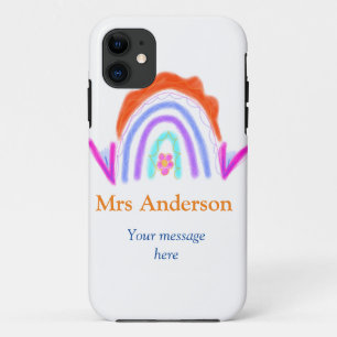Uw bericht We voegen tekstnaam toe Rainbow Teacher Case-Mate iPhone Case