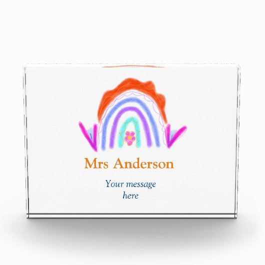 Uw bericht We voegen tekstnaam toe Rainbow Teacher Fotoblokken (Voorkant)