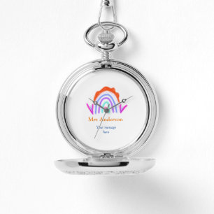 Uw bericht We voegen tekstnaam toe Rainbow Teacher Horloge