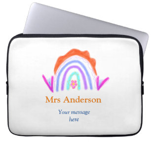 Uw bericht We voegen tekstnaam toe Rainbow Teacher Laptop Sleeve
