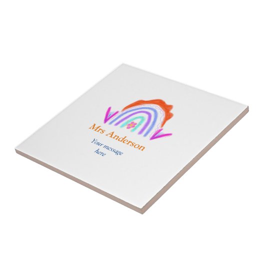 Uw bericht We voegen tekstnaam toe Rainbow Teacher Tegeltje (Zijkant)