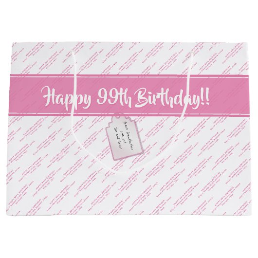 Uw Berichtenpatroon roze/wit alle keren Groot Cadeauzakje (Voorkant)