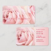 Uw beroep, Bleke roze rozen, rode tekst Visitekaartje (Voorkant / Achterkant)