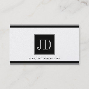 Uw beroep Platinum Blk/Silver Square monogram Visitekaartje