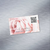 Uw beroep, QR-code, Bleke roze roze roze roze Magnetisch Visitekaartje (Voorbeeld)
