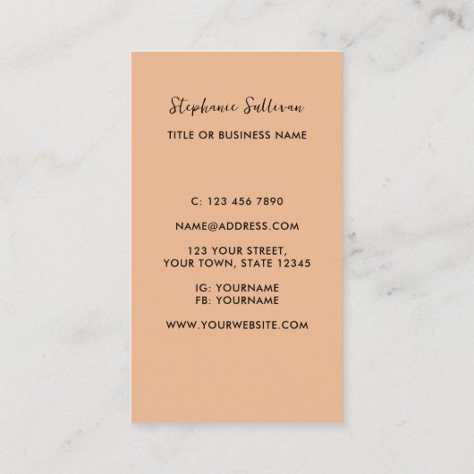 Uw beroep rustieke boom visitekaartje (Achterkant)