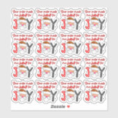 Uw bestelling heeft mij voor de vrolijke kerstkers sticker (Vel)