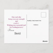 Uw Beterschap Gewenst  Briefkaart (Achterkant)