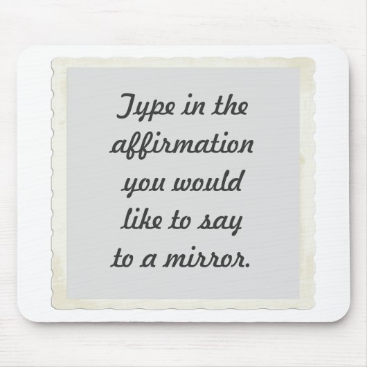 Uw bevestiging op een spiegelontwerp, muismatten (Voorkant)