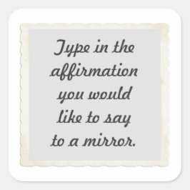 Uw bevestiging op een spiegelontwerp Stickers