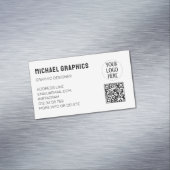 Uw Black White bedrijf aanpassen logo QR code Magnetisch Visitekaartje (Voorbeeld)