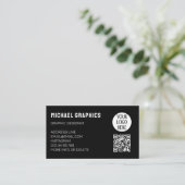 Uw Black White bedrijf aanpassen logo QR code Visitekaartje (Staand voorkant)