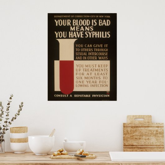 Uw bloed is slecht voor u als kind  poster (Keuken)