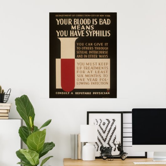 Uw bloed is slecht voor u als kind poster (Thuiskantoor)