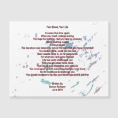 Uw bloed, uw leven 10cm x 14cm Magnetische kaart (Voorkant)