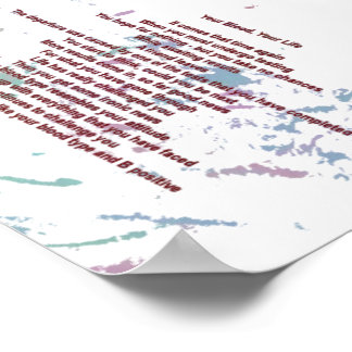 Uw bloed, uw leven 12 x 17 cm Poster