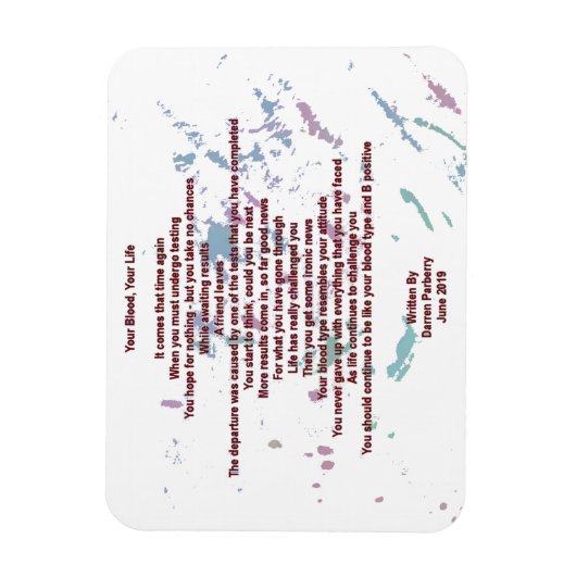 Uw bloed, uw leven 7 x 10 cm Flexibel magneet (Verticaal)