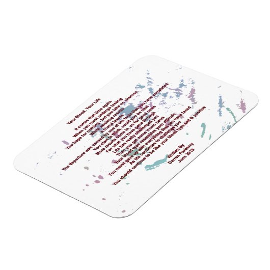 Uw bloed, uw leven 7 x 10 cm Flexibel magneet (Linkerzijde)