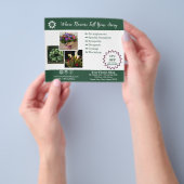 🌸Uw Bloemisterij Groen en Wit Promotie- Flyer (Hand)