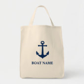 Uw Boat Naam  Anchor Eco-Friendly Grocery Tote Bag (Voorkant)