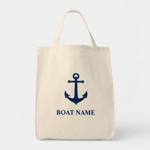 Uw Boat Naam  Anchor Eco-Friendly Grocery Tote Bag