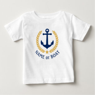 Uw Boat Naam Anchor Gold Laurel Leaves Star