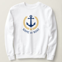 Uw Boat Naam Anchor Gold Laurel Star White