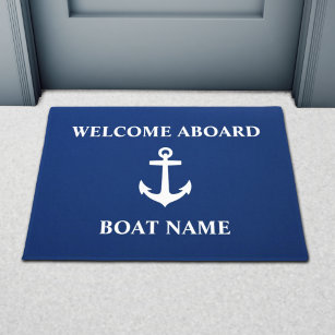 Uw Boat Name Anchor Blue Welkom op het bord Deurmat